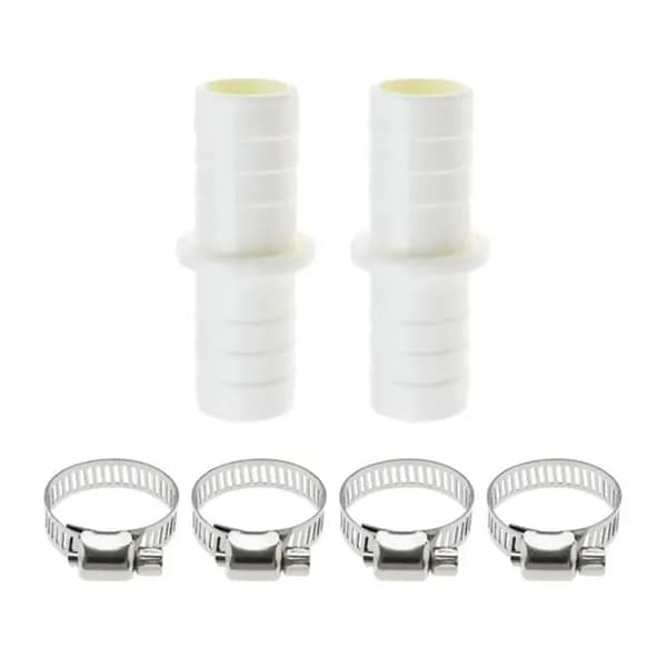 Avloppsslanganslutningar - Ospecificerad - Plastadapter - 2 st - 4 slangklämmor - Vit