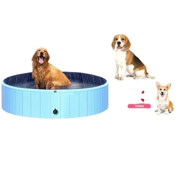 Kæledyrspool - Uspecificeret - 80x20cm - Vandtæt PVC - Sammenklappelig og Bærbar - Hurtig Sidedræning