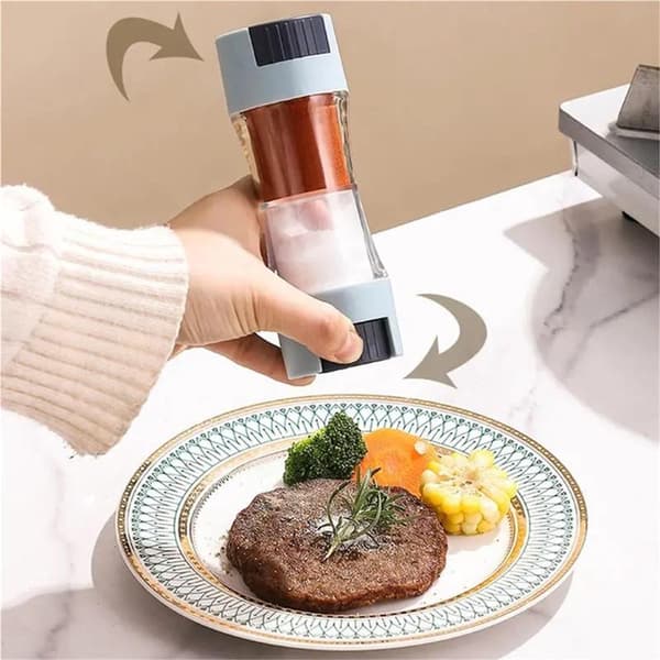 delar - Suolaa säätelevä pullo - Suolasirotin - Pippuri- ja suolasirotin - Suolasirotinpullo - Monitoimiset maustepurkit - Suolasirotin - Sininen