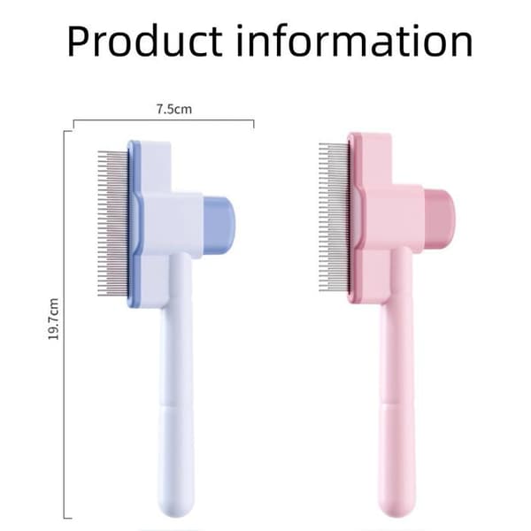 Självrengörande pälsvårdsborste - Ergonomisk - Loppfri - Rosa