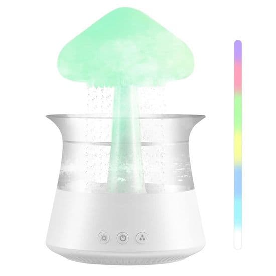 Regnmolnsfuktare, Aromaterapi Eterisk Olja Diffuser, Aromaterapi Nattlampa med 3 Regndimlägen