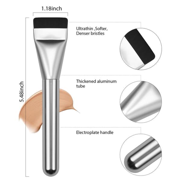Makeup Brushes/Nail Brushes - Flat Foundation Brush, Korean Makeup Brush, Spatula, Face Brush for Liquid Foundation, Premium Makeup Brush