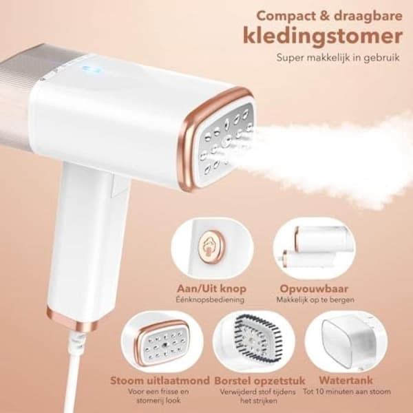 Compact Handheld Steamer with Fast Heating - Perfect for Travel and Home Use