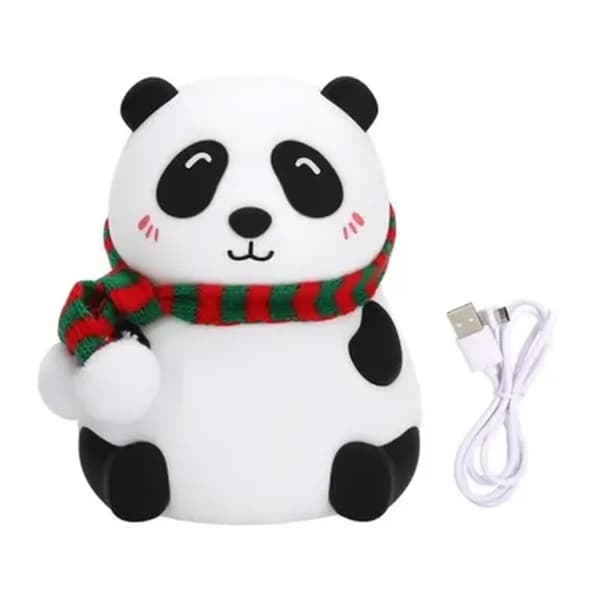 Natlampe - Panda - Silikone - 7 Farver - USB Genopladelig
