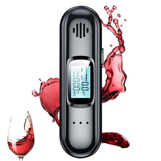 Elektronisk alkometer, bærbart alkometer, professionelt digitalt alkometer med LCD-skærm, halvledersensor med alarm