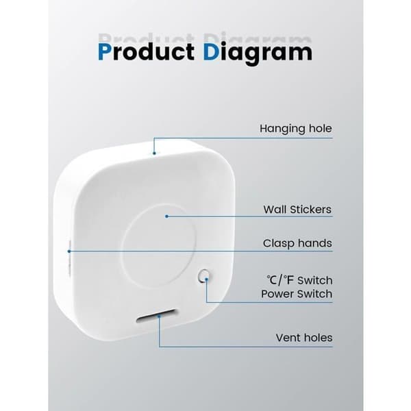 Mini digital inomhustermometer med högprecisionshygrometer