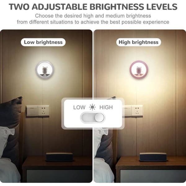 LED nattlys for barn, 2 USB oppladbare nattlys for barn, bærbart babynattlys med bevegelsessensor