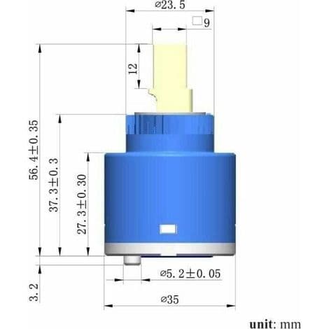 35 mm keramisk vandhanepatron til udskiftning af blandingsbatteri