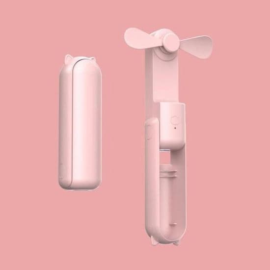 Mini bærbar ventilator - USB genopladelig - 3 hastigheder - Pink