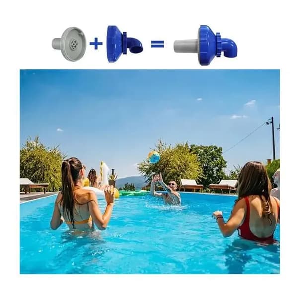 32 mm poolpåfyllningsmunstycke, 360° roterbart, för pool, utloppsmunstycke med anslutningstillbehör för pool