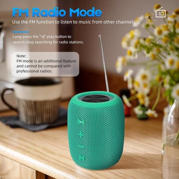 Bruserhøjttaler - Bærbar Radio - Bluetooth - Vandtæt Badeværelseshøjttaler