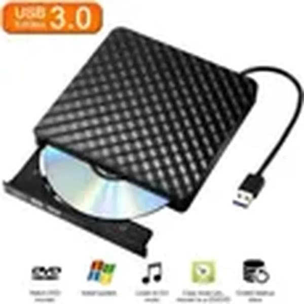 Ekstern DVD-brænder - Kompatibel med Windows og Mac - USB 3.0 - Sort - Understøtter DVD/CD-RW