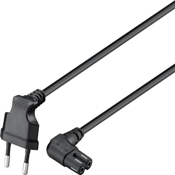 Connection cable with Euro plug, angled, 3 m, black