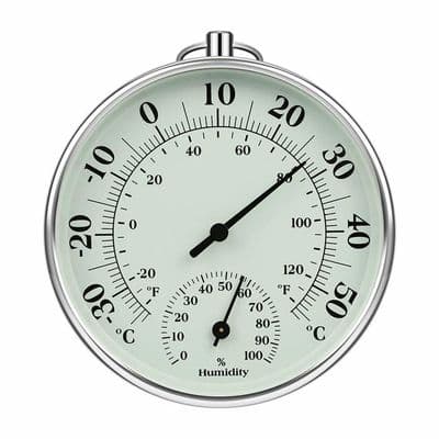 Inomhus- och utomhustermometer med inomhus- och utomhusfuktighetstermometer. Lufttemperatur för