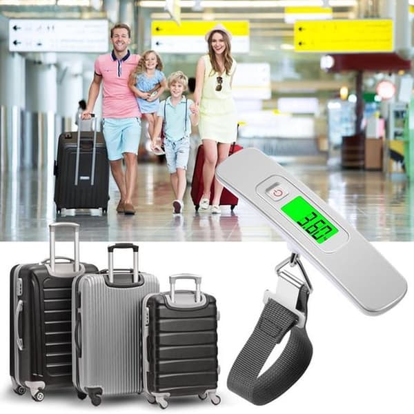 Electronic Luggage Scale | Portable Digital Scale, Max 50kg/110lb, With Tare Function, For Travel, White