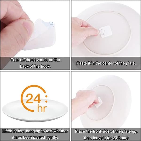 30-delers hvit selvklebende pegboard/bildekroksett