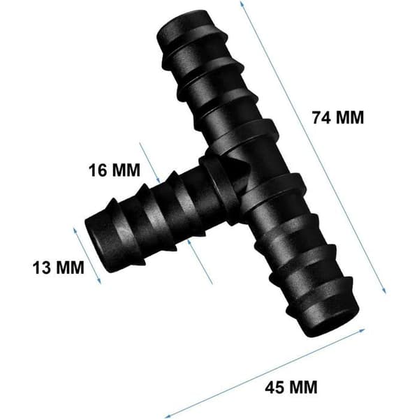 T-rørsforbindere - Plast - Vandtæt - 16 mm