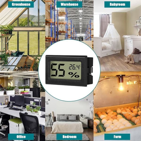 2-pack LCD digital temperatur- och luftfuktighetstermometer, mini digital termometer hygrometer