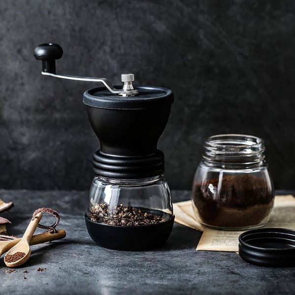 Manuel kaffekværn og peberkværn i rustfrit stål, støjsvag kaffekværn