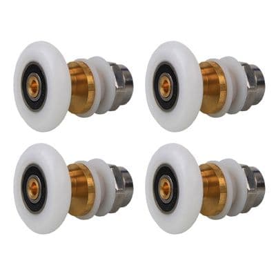 Brusedørsruller 23 mm, 4-delt messing skydedørsrullesæt til 23 mm ruller