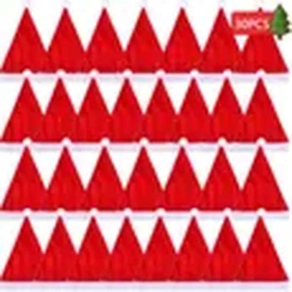 Julhatt - Ej specificerad - 30 stycken - Röd och vit - Non-woven tyg - 30x40 cm