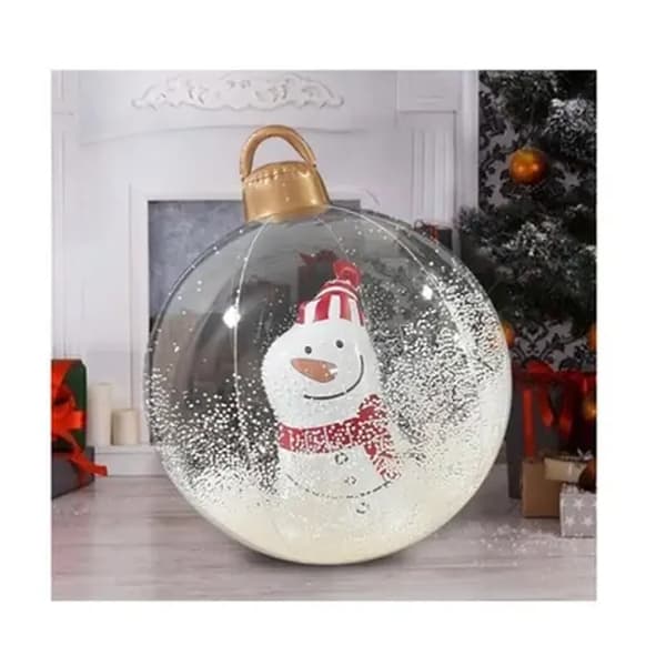 Festdekoration - Oppustelig julekugle - Kugle i kugle - Robust PVC - Diameter 60 cm
