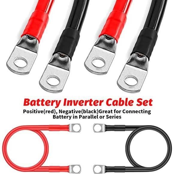 Batterikabel - 2 stk. - Kobber 16mm² - 5A - 50cm