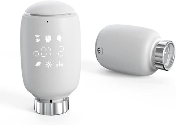 Termostatisk radiatorventil, smart programmerbar termostat, temperaturkontroll, eTRV, Alexa, Google Home stemmestyring