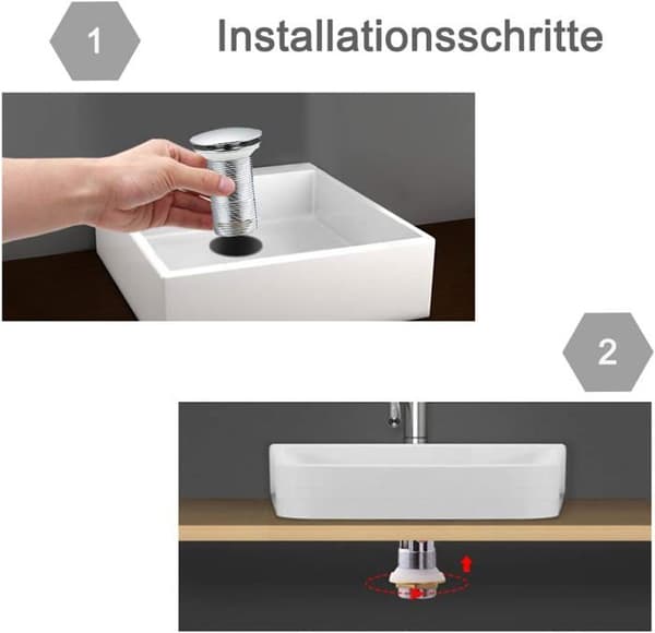 Automatisk pop-up bundventil til forkromet kobbervask - Flere farver - 1 1/4\" - Klik-klak