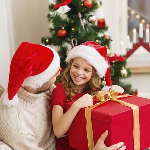 Sæt med nissehuer til voksne, behagelige og bløde julefester, klassisk julegave