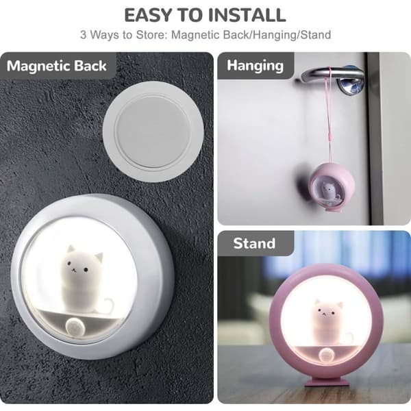 LED nattlys for barn, 2 USB oppladbare nattlys for barn, bærbart babynattlys med bevegelsessensor