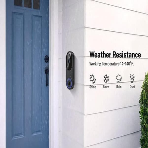 Wireless Camera Doorbell with HD Night Vision and Remote Intercom, Smart Video Doorbell, Home Security, Purple