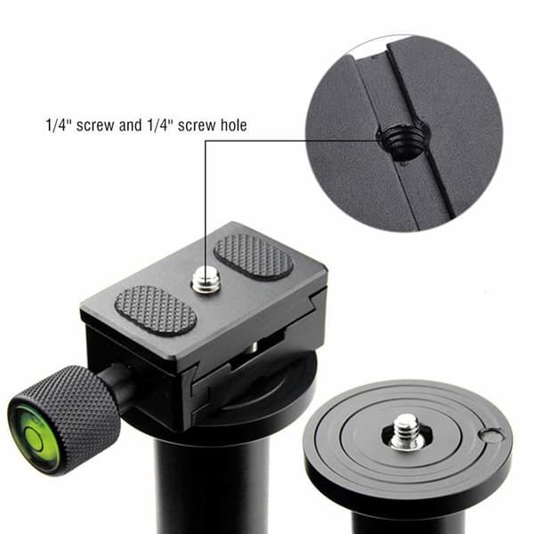 Quick release aluminiumlegeringsplade, mini QR stativpladeadapter til 1/4\" skrue