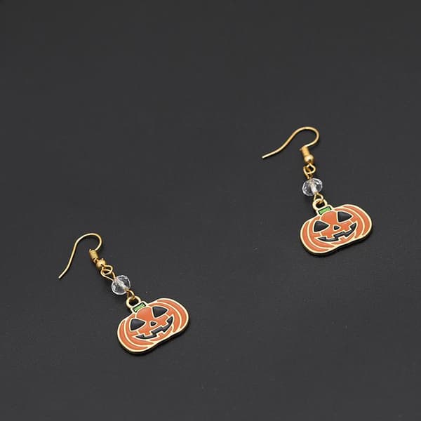 Halloween-øredobber med gresskar, gul