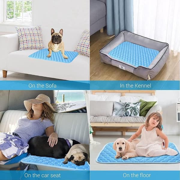 Kølemåtte til hund – blå, M, 50*62CM – Kølemåtte til kat – Selvkølende – Kølemåtter til hunde – Kølemåtte til hund – Kølemåtte til katte