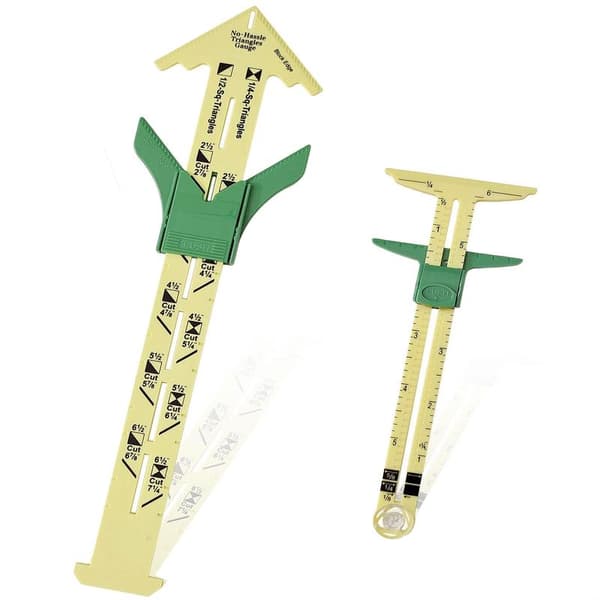 Practical 5-in-1 Sliding Gauge and Hassle-Free Triangular Sewing Tools, T-Shaped Hem Seam for Sewing and Quilting. 2 Different Sizes
