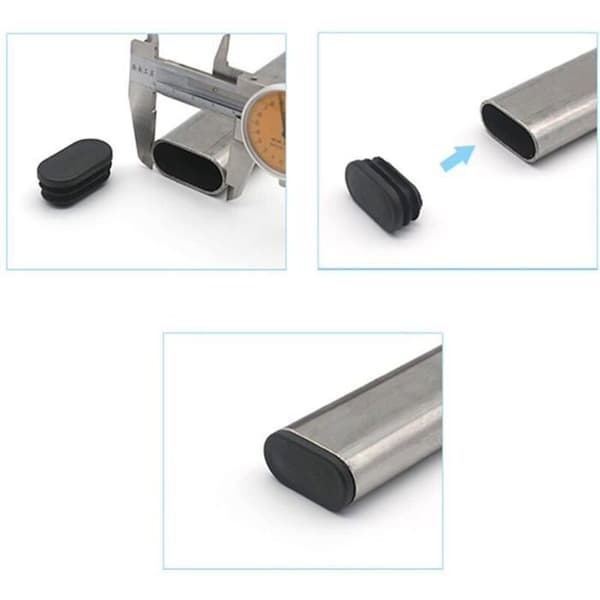 100 stycken 15x30mm plastlock för rör, möbelben, ovala lock för stolsben, plastpluggar