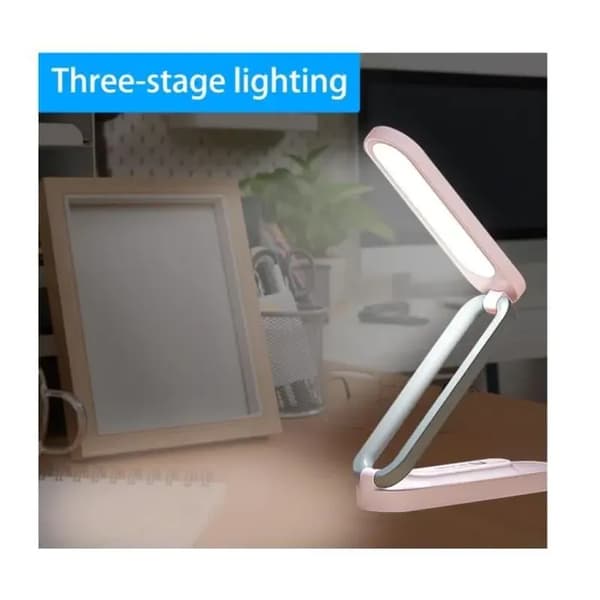 LED Bordlampe - Bordlampe - Sammenfoldelig - Dæmpbar - USB Genopladelig - Pink