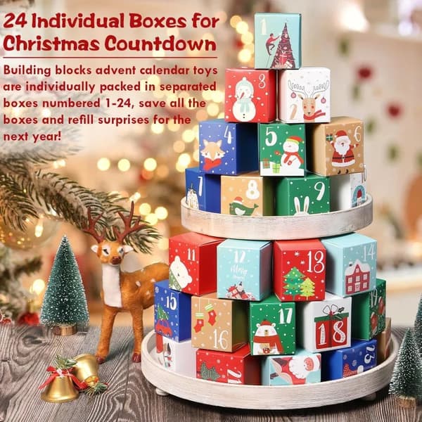 24-dagars adventskalender med växtbyggstenar – Juladventskalender presentförpackning