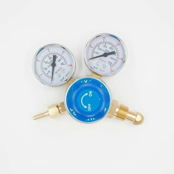 Mellemstor messingtrykregulator, iltregulator med G5/8 gevind, 0,250-25MPa