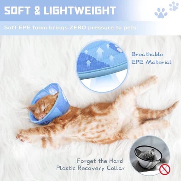 Cat Collar - Cat Collar - Collar Cat - Protective Collar Cat - Blue - Foldable