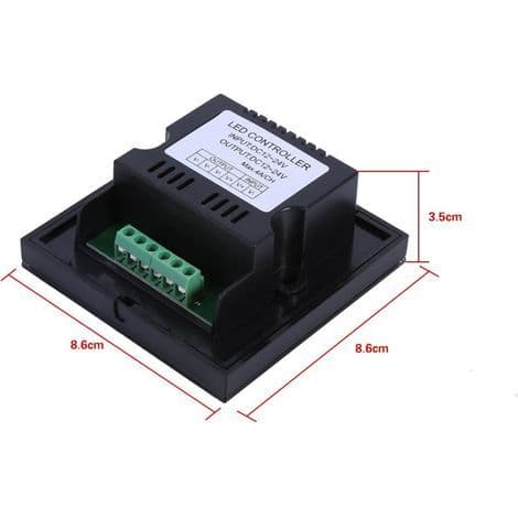 Ljusdimmer, Fydun Dimbar LED Touch Panel Enfärgad Dimmerbrytare Väggkontroll Touch Panel LED Ljuslist DC 12V-24V Tyst (Svart)