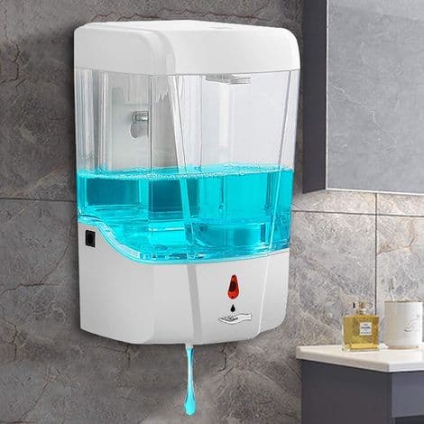 Automatisk håndsåpedispenser, 700 ml veggmontert såpedispenser, berøringsfri hånddesinfeksjonsdispenser, berøringsfri væskedispenser for håndsåpe