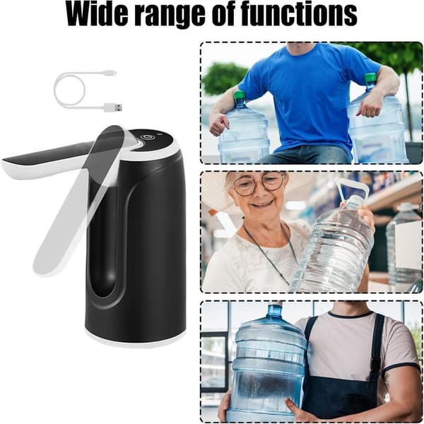 Drinking Water Pump - Automatic Desktop Water Bottle Dispenser Space-Saving Water Bottle Dispenser with Silicone Hose USB Charging Water Bottle Pump