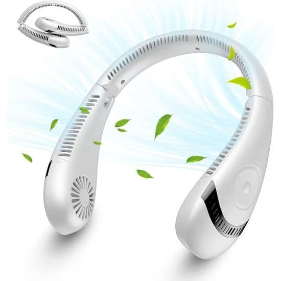 Bærbar ventilator - 3 hastigheder - 5000 mAh - USB genopladelig - Stille