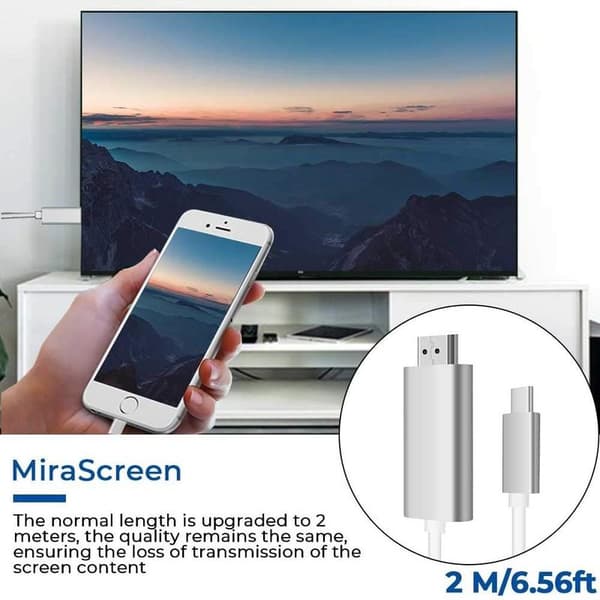 USB-C til HDMI-kabel 4K (2 meter) Hvit