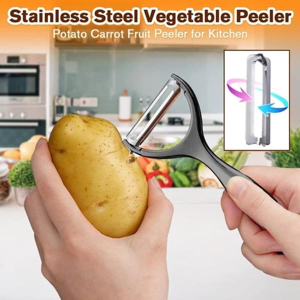 Peeler, premium Y-shaped stainless steel rotating vegetable knife with sharp blade and non-slip handle