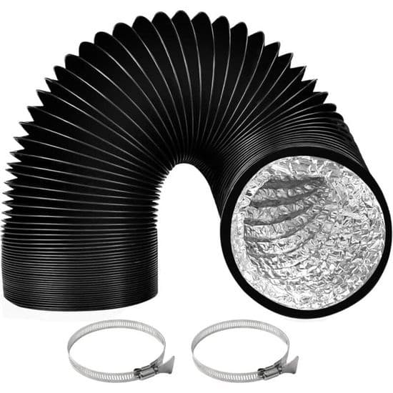 100 mm afløbsrør - Aluminium - 3 m - 2 spændebånd