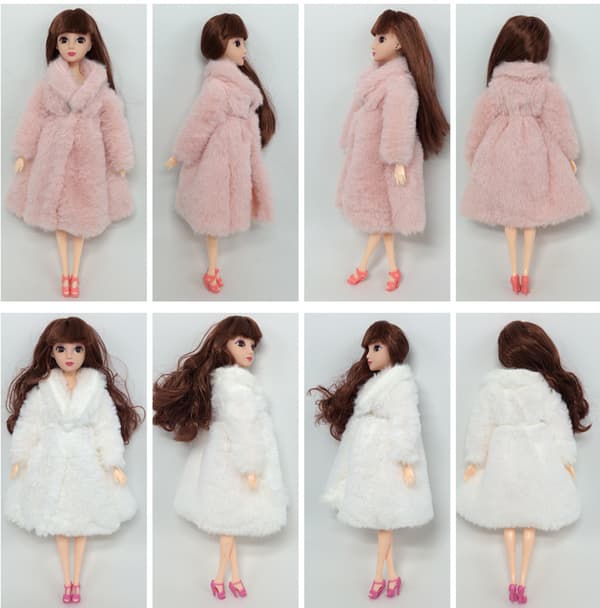 4 st plysch dockkläder, vinterkläder i plysch, Barbie-dockkläder