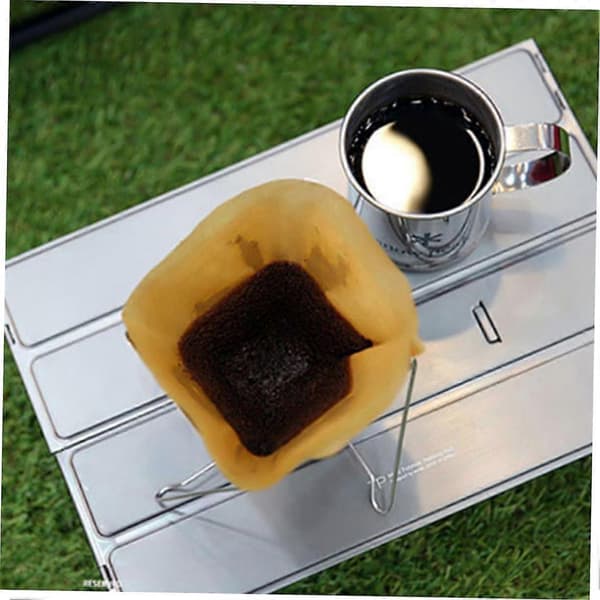 Sammenleggbar kaffedryppkon i rustfritt stål for camping, reise, utendørsbruk, lett og holdbar